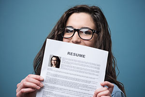 Woman with her Resume